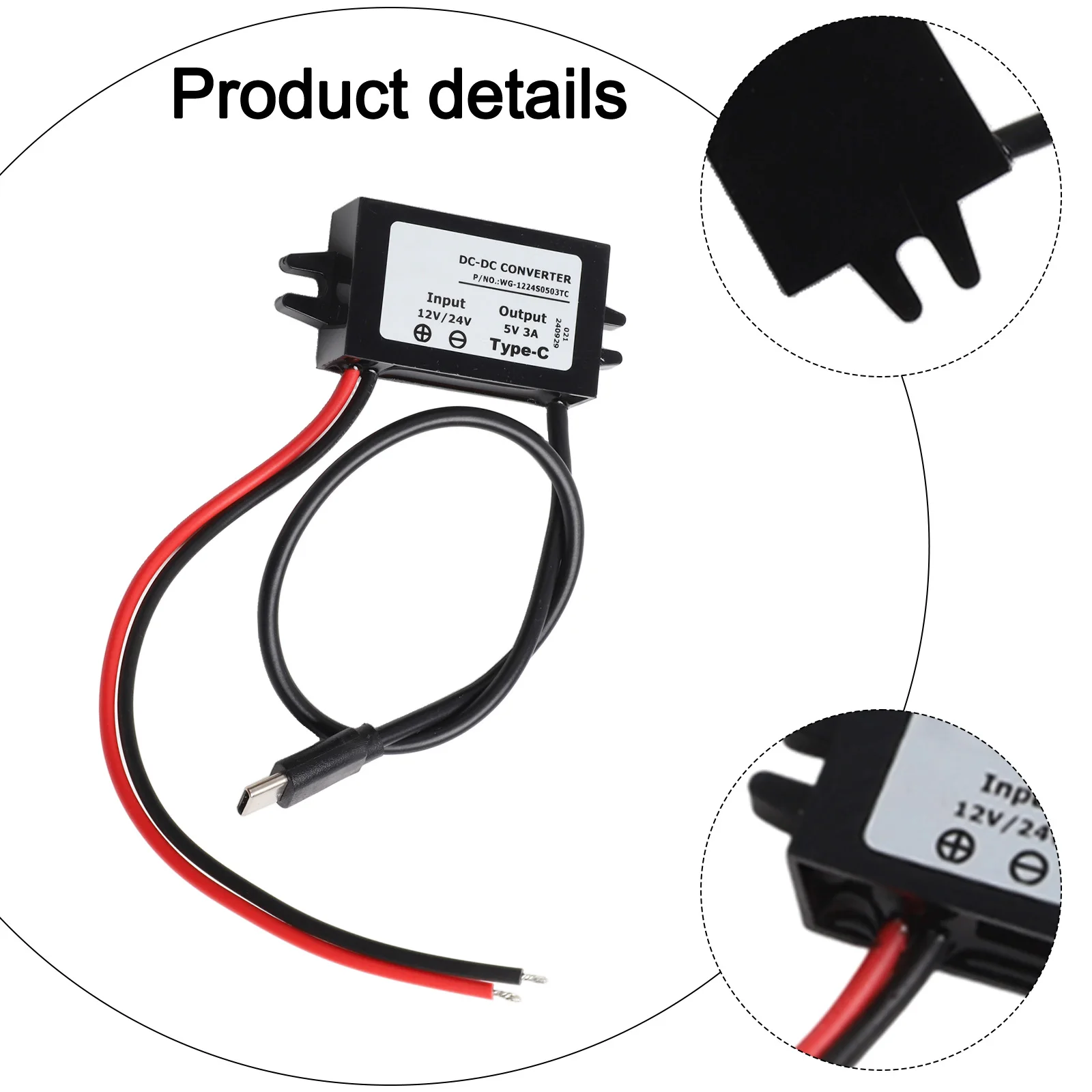 12V 24V Converter DC-DC Converter Car Electronic Charging Reverse Polarity Protection USB Charging Protocol Waterproof IP68