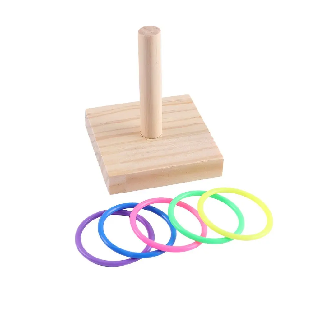 Tricks Pet Supplies IQ Training Wooden Foraing Bird Chew Toy Playground Parrots Platform Stacking Color Ring Toys