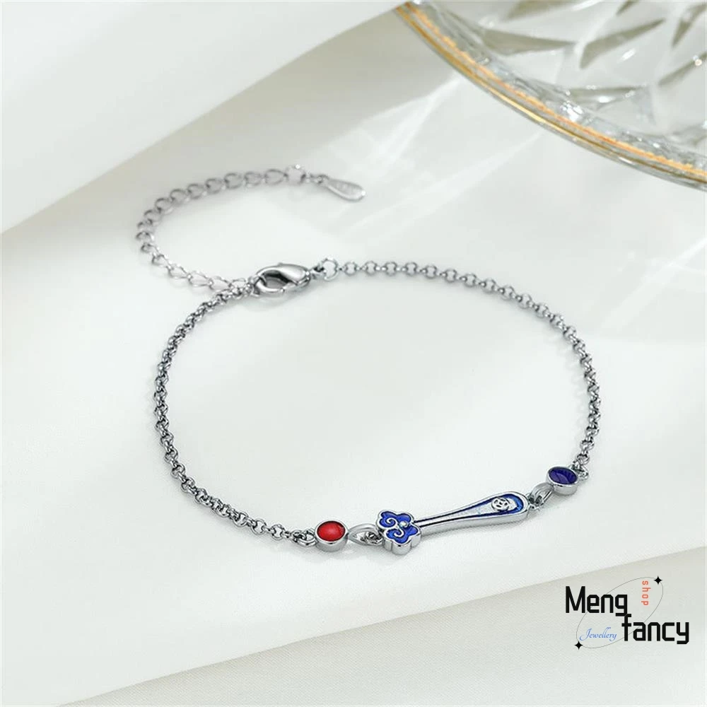 Silver-plated Ruyi Exquisite Elegant Charm High-grade Drip Craft Premium Bracelet Retro-ethnic Style Luxury Fashion Fine Jewelry