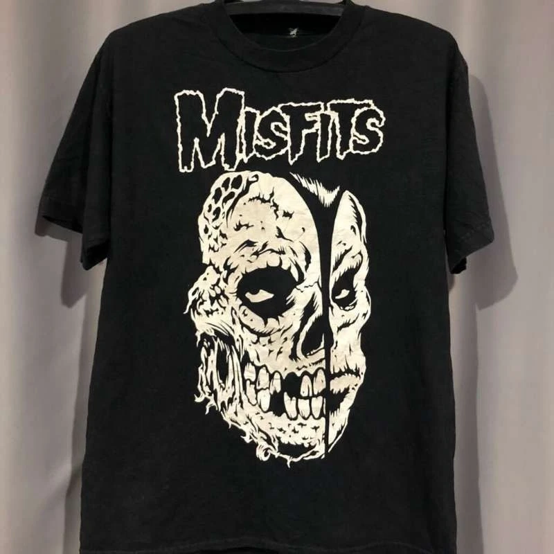 

Themisfits Rock Band with Skull Print Short-sleeved European and American High Street Pure Cotton T-shirts for Men and Women