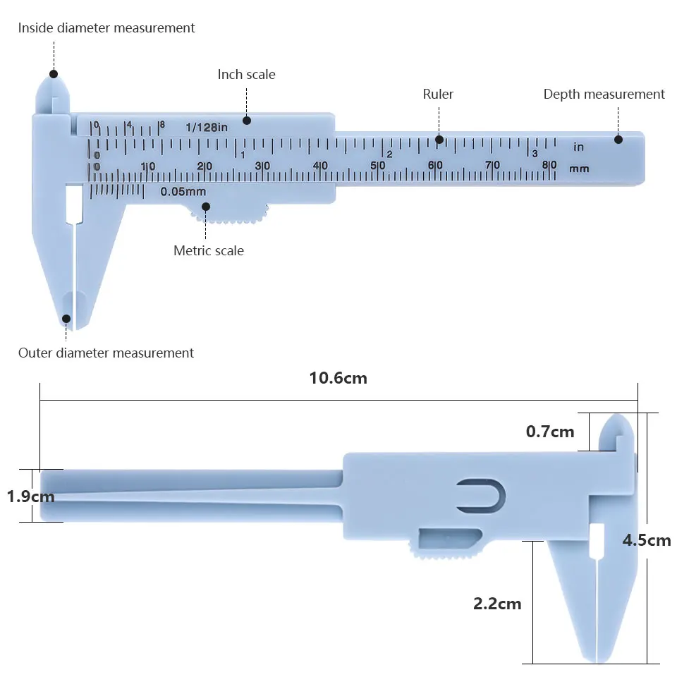 80MM Kunststoff Augenbraue Mess Lineal Tattoo Messschieber Lineal Tragbare Stirn Pachymeter Microblading Permanent Make-Up-Tools