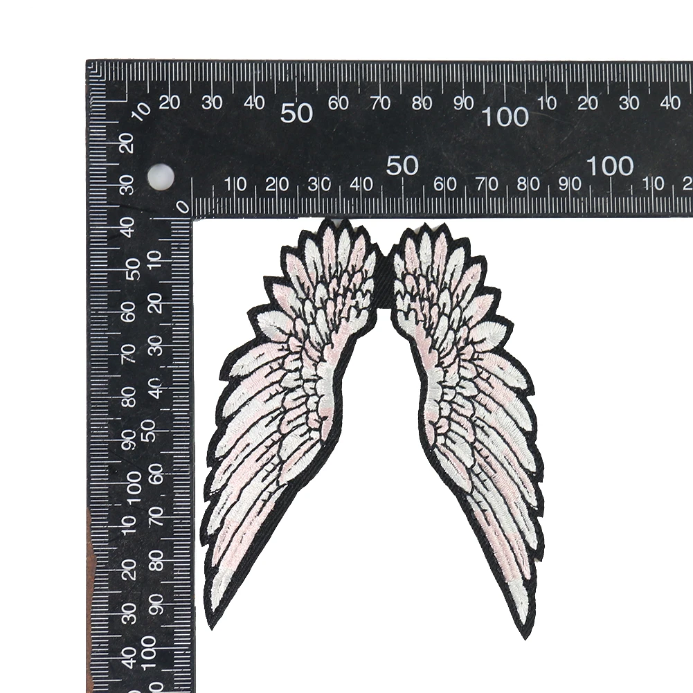 2PCS Angel Wings Patches Iron on Embroidered Patches for Jackets Shirt Backpacks DIY Apparel Accessories Thermo Adhesive Patches