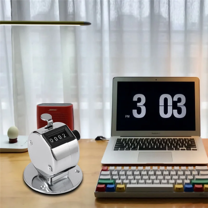 AC88-3X Round Base 4 Digit Manual Hand Tally Mechanical Palm Click Counter