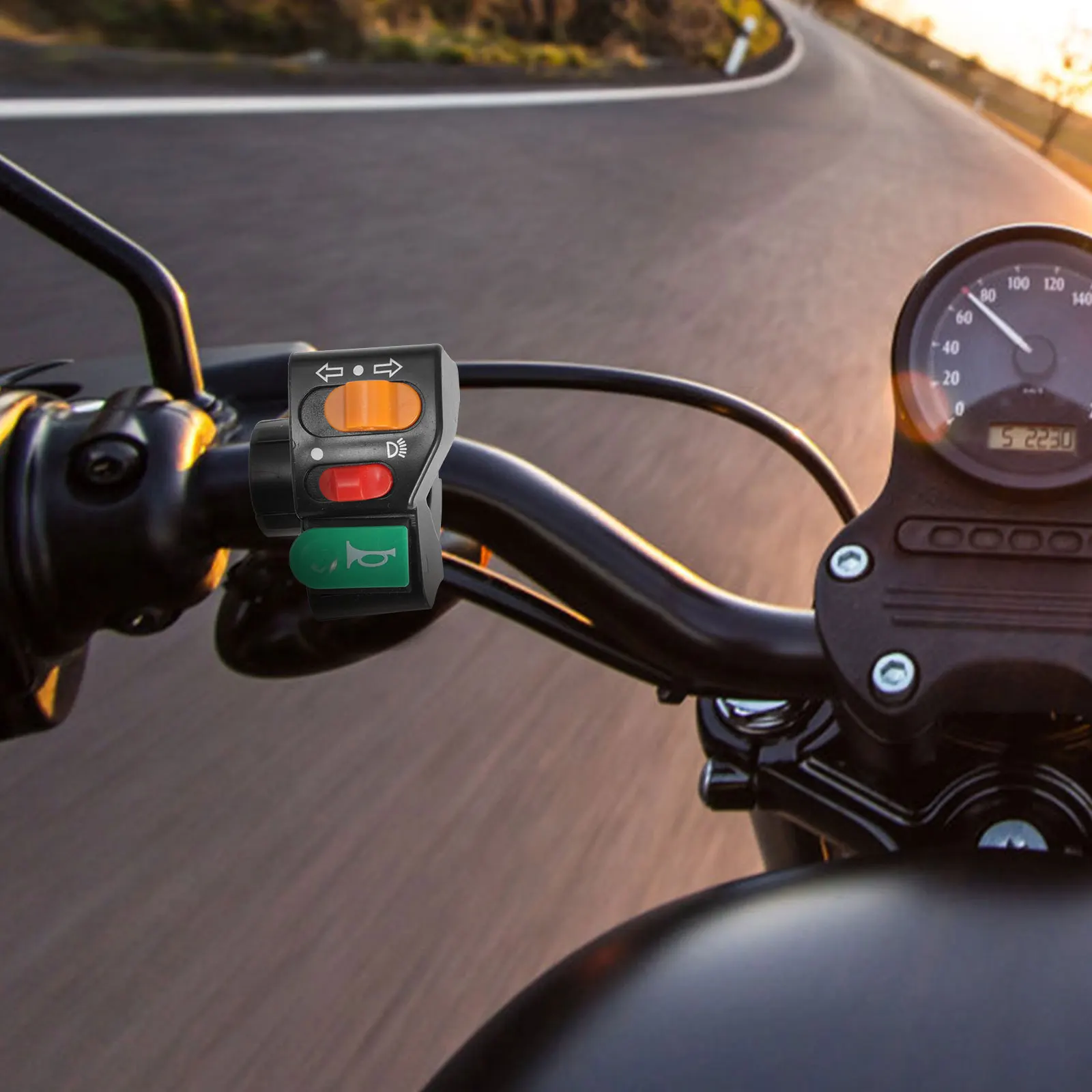 

Three-function Switch Plastic Handlebar 7/8 Motorcycle Turn Signal Horn Headlight Universal Control Easy Installation Durability