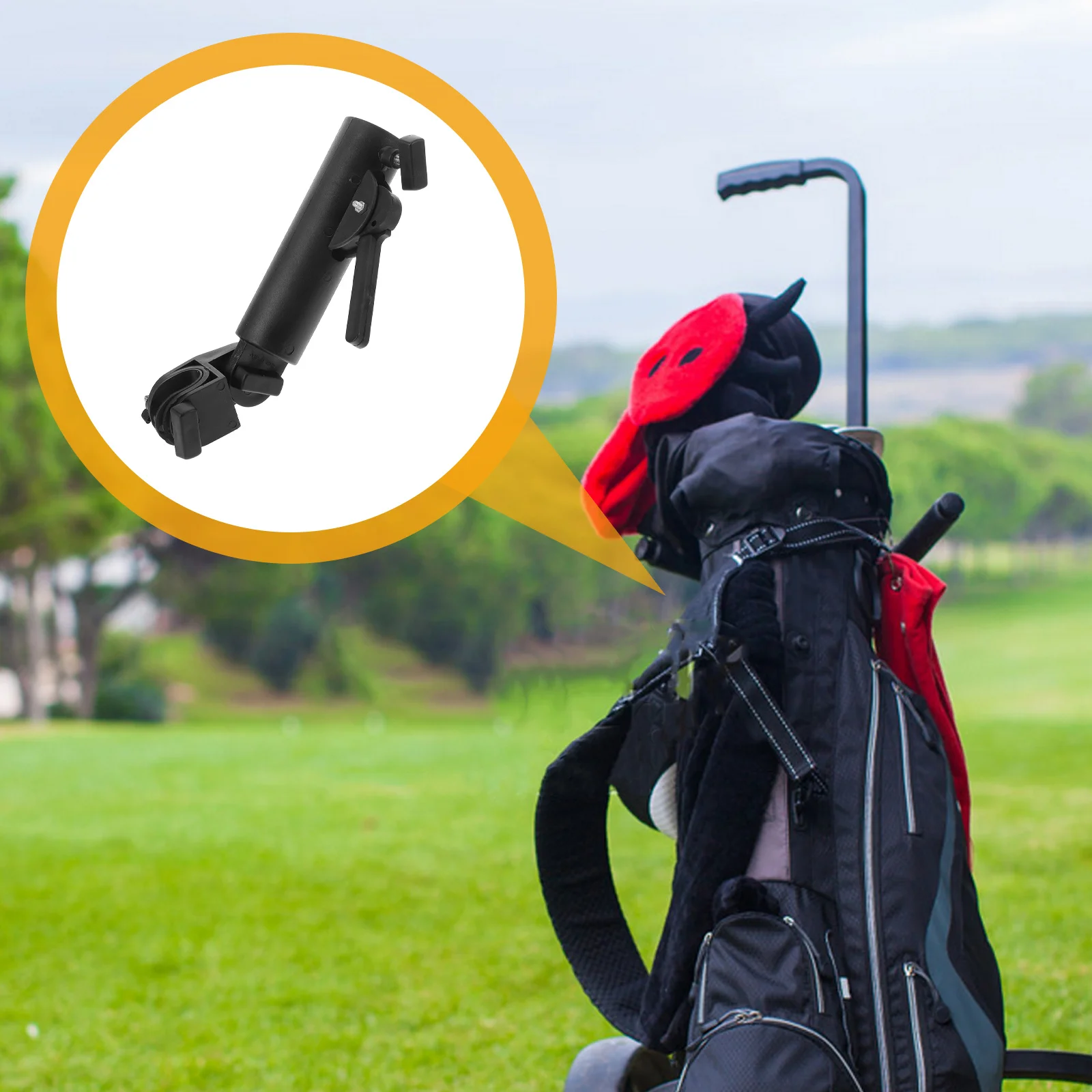 حامل مظلة الجولف، مشبك قابل للتعديل لعربات الأطفال والدراجات الهوائية، حامل محمول متعدد الأغراض في الهواء الطلق #6