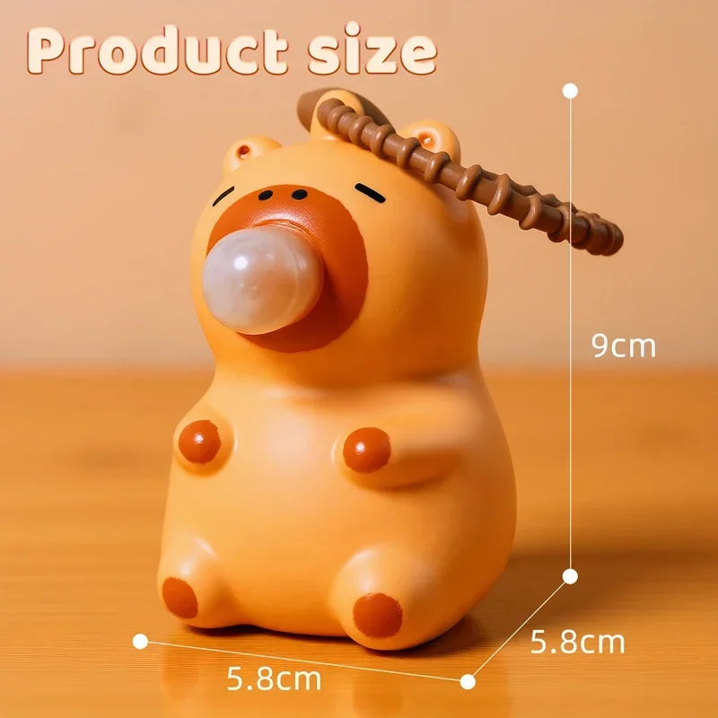 Cute Capybara Pinch Toy Funny Squeeze Blowing Bubble Sensory Fidget Toys For Kids Aldults Decompression Toy Pendant Decoration
