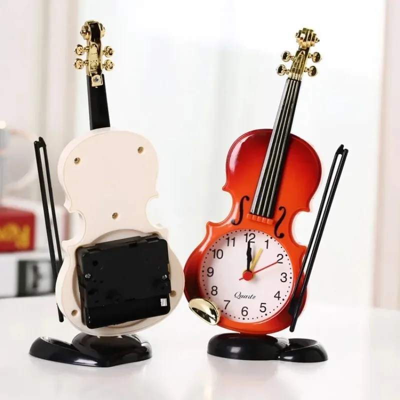 Violin Students Use Alarm Clock Creative Fashion Simple European Style Children's Cute Cartoon Bedside Retro Ornament Decoration