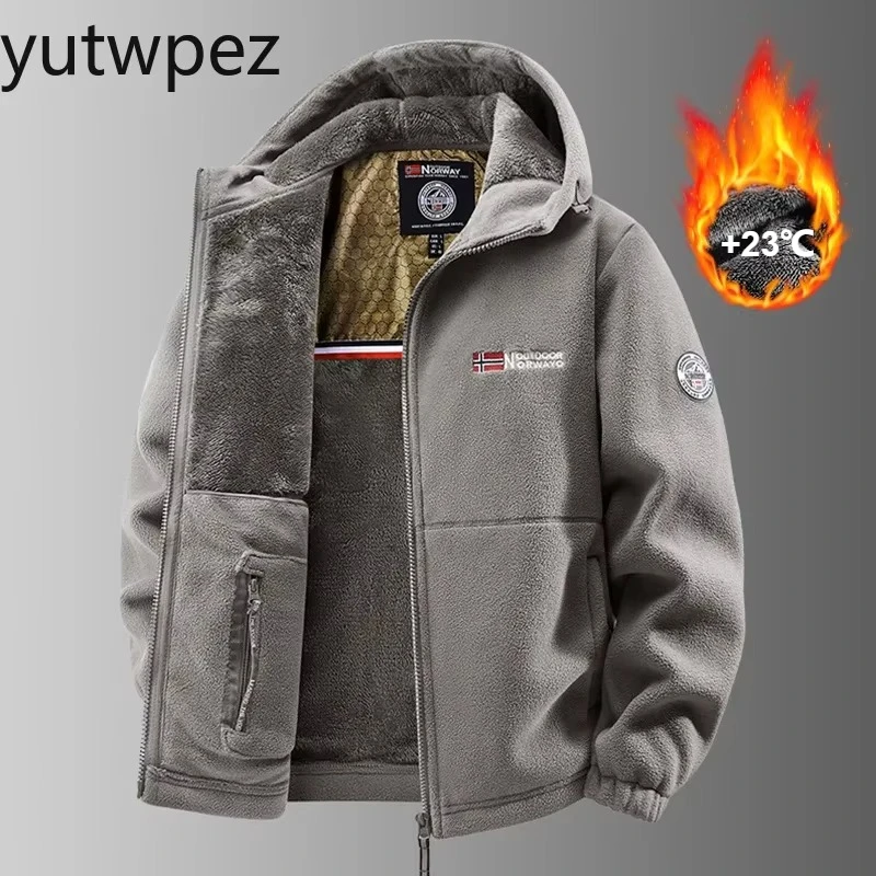 Outdoor Fashion Streetwear, for Hiking Climbing Trekking, Travel Commuting & Party，Men's Winter Graphene Heating Hooded Jacket