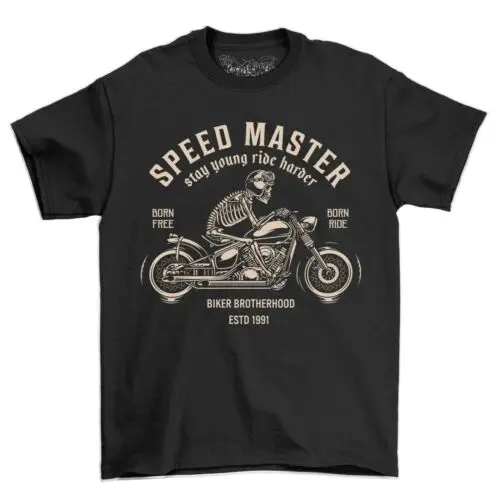 Speed Master Stay Young Ride Harder Vintage Motorcycle Biker Men's T-Shirt