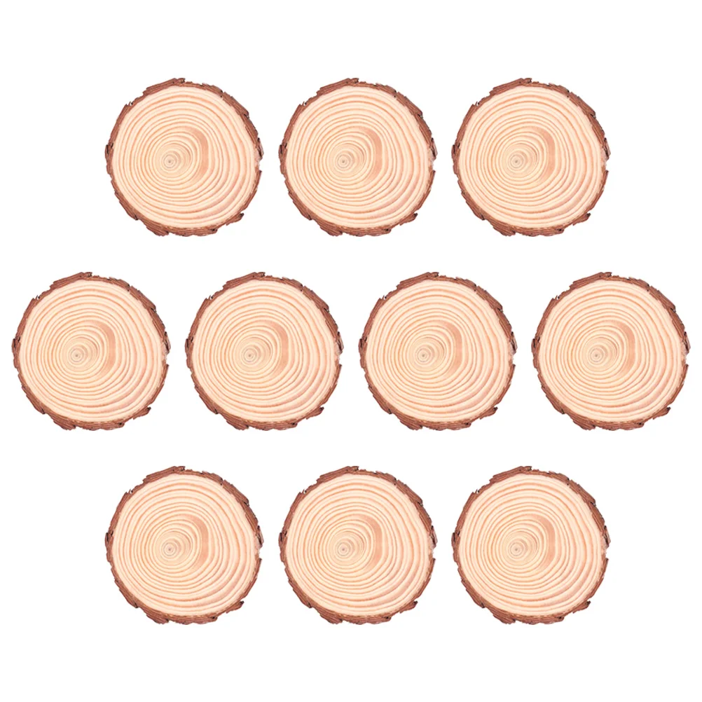

12pcs Wood Slices Natural Unfinished Round Coasters for DIY Crafts Bark Tree Discs Wooden Boards Sewing Accessories