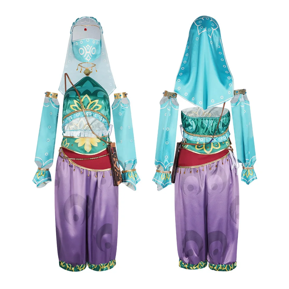 Disfraz de pirata de Halloween para mujer, Gerudo Breath conjunto completo de the Wild, traje de Cosplay de enlace, conjunto completo para mujer del desierto