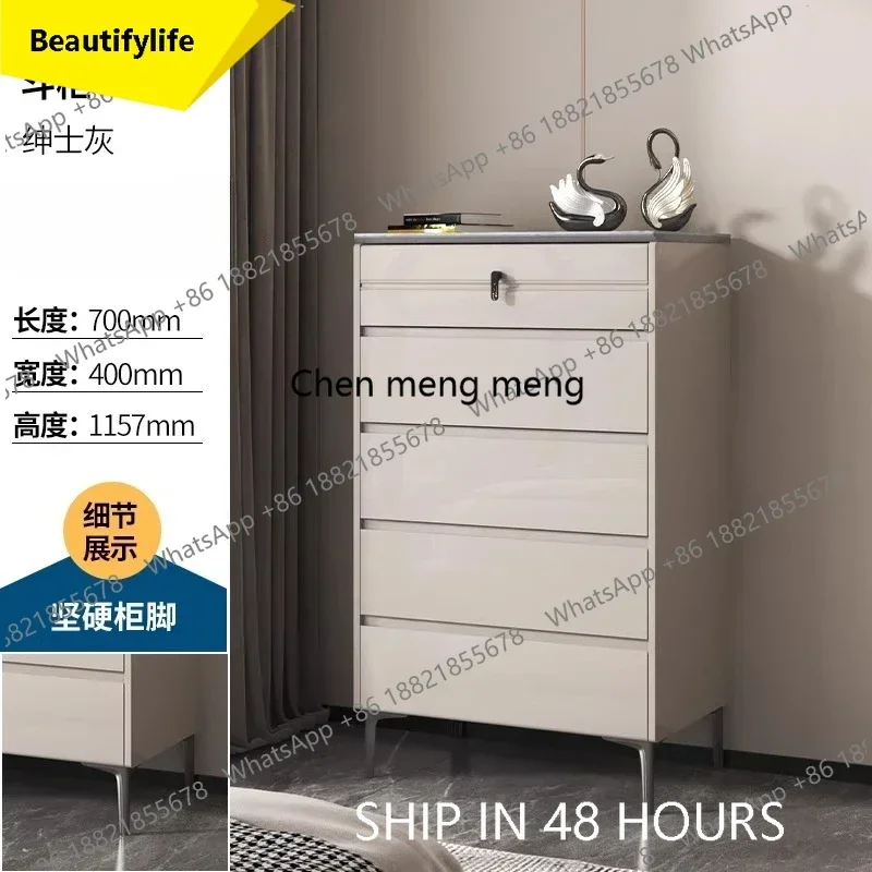 CC Home Furniture Shelf Storage Slate Stone Light Luxury Paint Large Capacity Drawer Cabinet Storage Locker Living Room Cabinets
