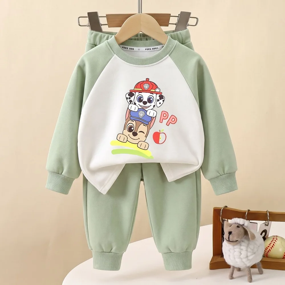 Autumn Children's O Neck Hoodies Trousers  Two Piece  Sets Boys and Girls Pullover Long Pant 2pcs Suit Tracksuit Sweatshirt Set