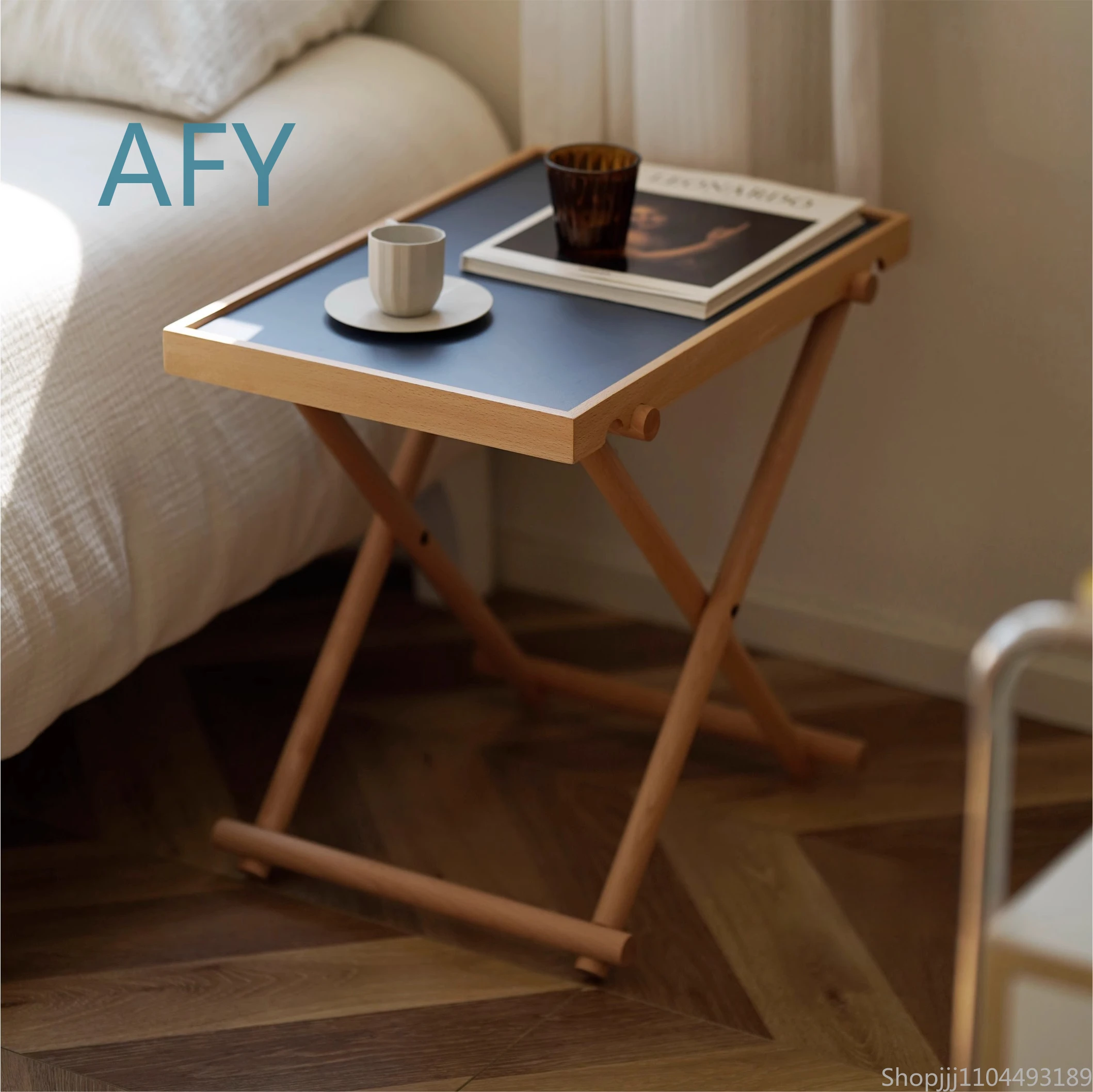 Nordic Middle Ancient Solid Wood Coffee Table for Sofa Side Table Living Room Furniture Bedroom Nightstand Folding Table