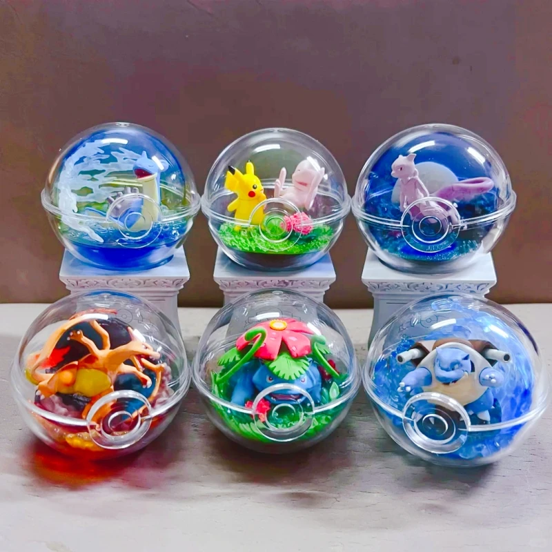 

Hot Re-Ment PokéMon Poké Ball 15 Box Egg Ecological Collection Spray Fire Dragon Super Dream Blind Box Ornaments Birthday Gifts