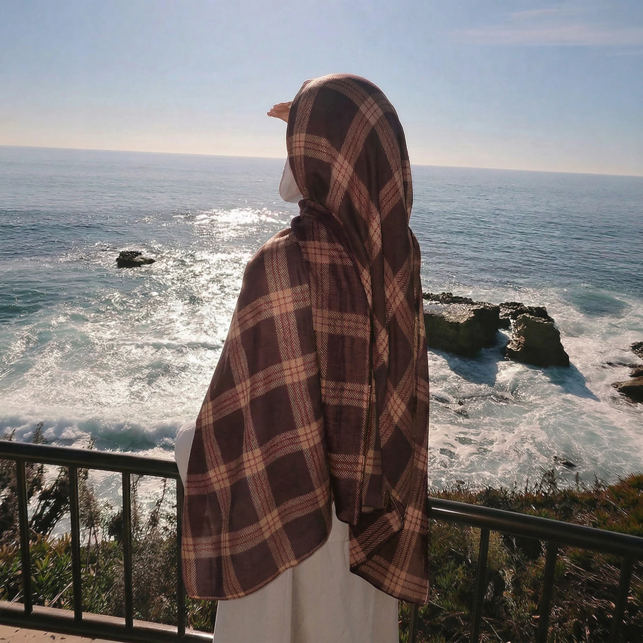 Women's Watercolor Hijab Scarf Bandana Headband Vintage Luxury Beach 180cm Long Handkerchief Bohemia Muslim Accessories 2026