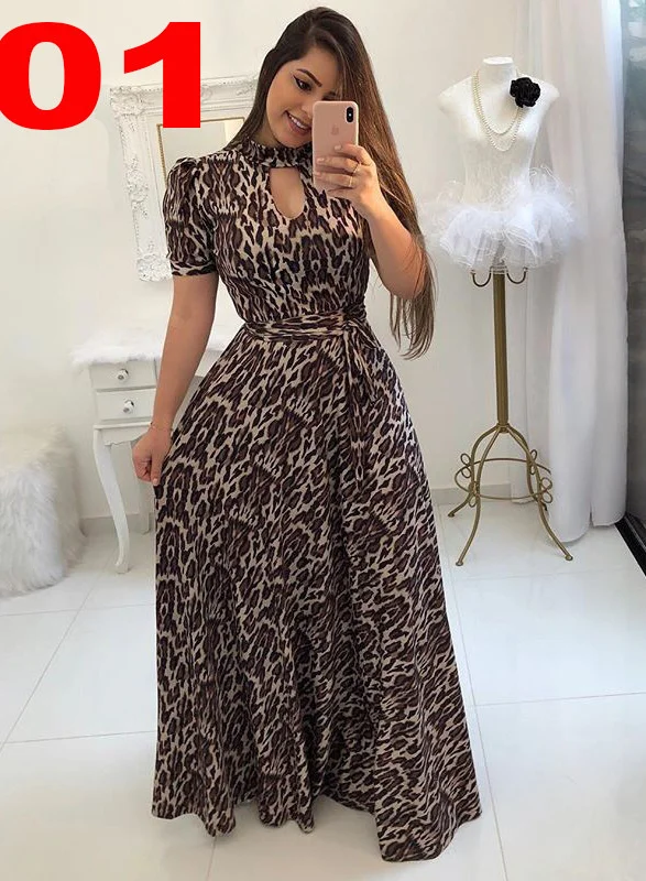 Europe And The United States Spring And Summer Fashion Sexy Printed Dress  Women