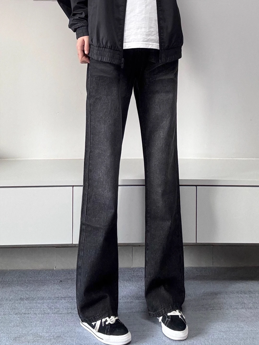 

American Sle Straight Leg Bla Jeans Men Slimming Lengthening Vibe High Street Haome Waist up Slimming Straight Leg Jeans