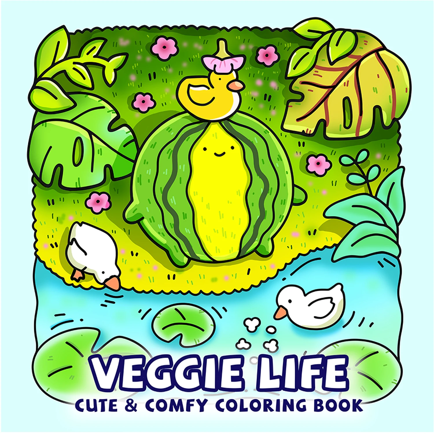 Anti Anxiety Veggie Life Cute & Comfy Coloring Book for Adult DIY Painting Drawing Art Activity Book Perfect Gift for Relaxation