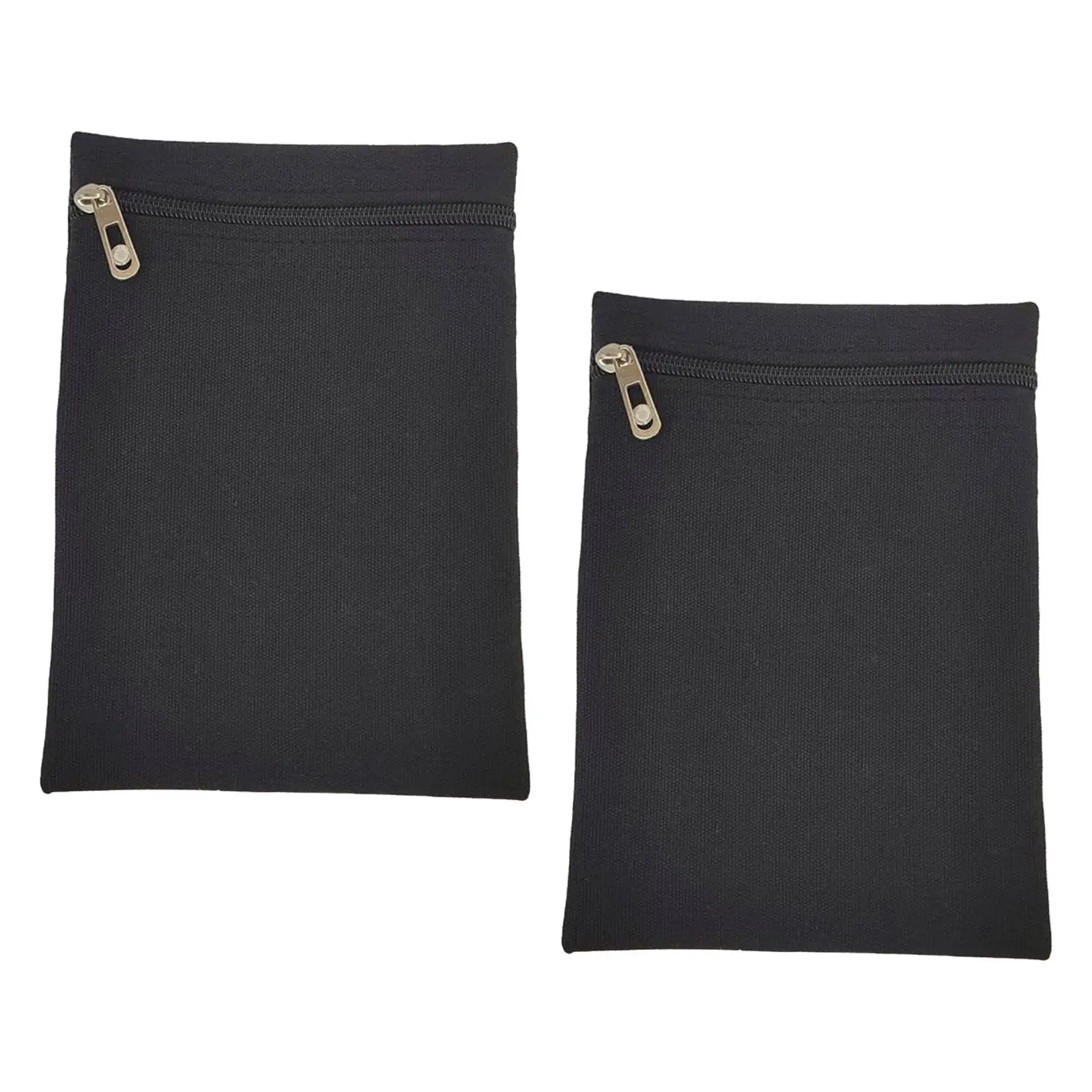 2Pcs Sew in Pocket with Zipper Small Wallet Phone Pouch Canvas Sew on Pocket Travel Security Pocket for Sweatshirts Coats