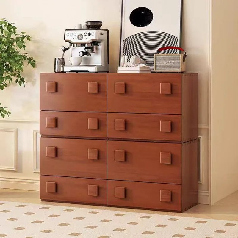 Solid wood living room home TV side cabinet free combination