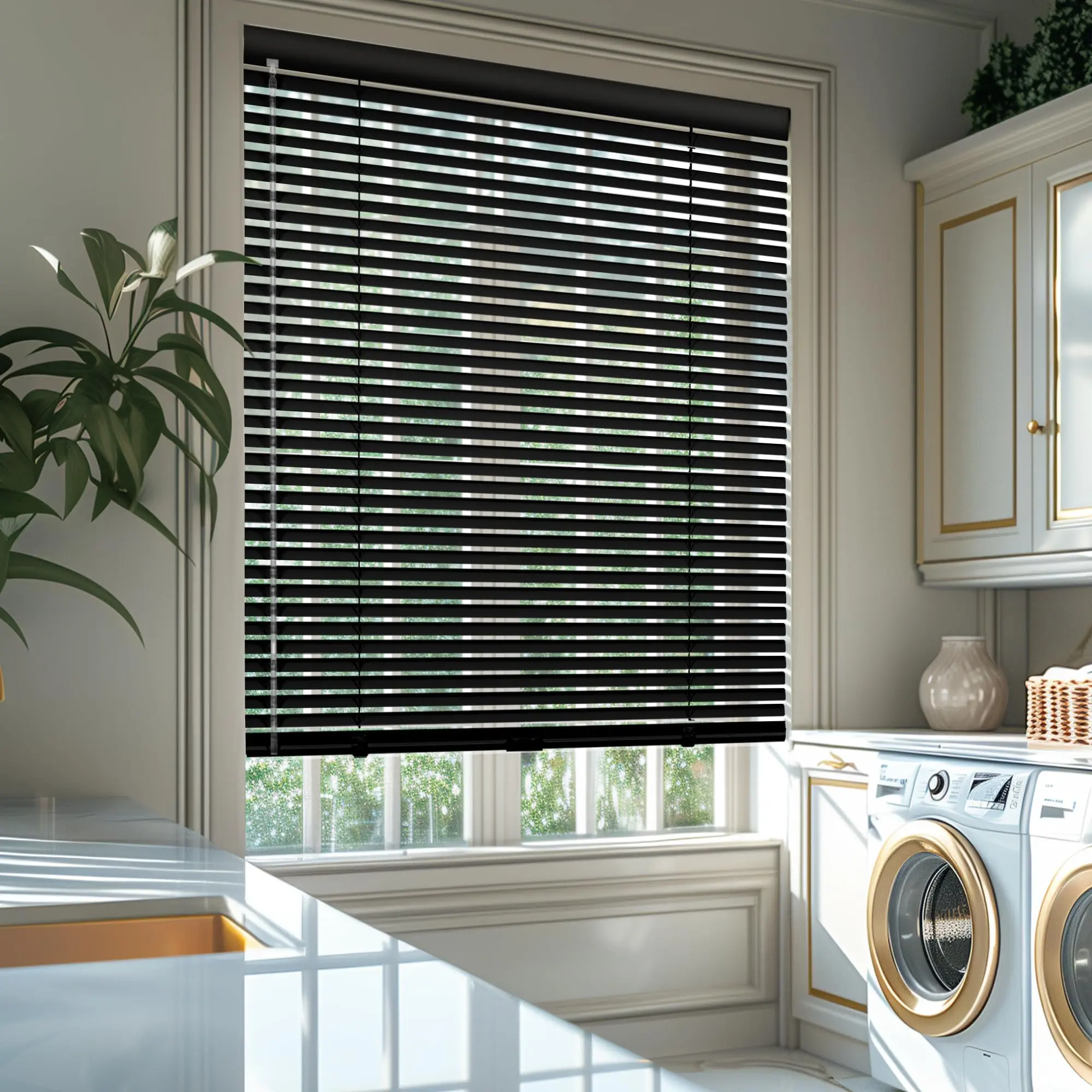 

ZHENPIN Aluminum Mini Blinds 1" Slat Cordless Window Shades Custom Horizontal Blinds Cut To Size Room Darkening Venetian Blinds