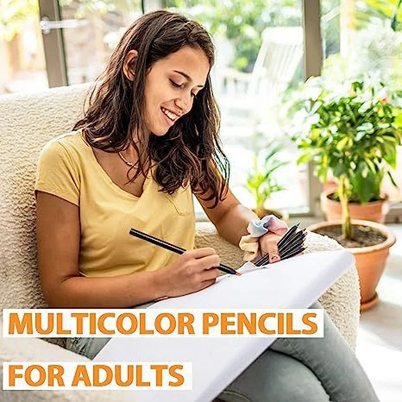 Lápis arco-íris multicoloridos para adultos, desenho artístico, colorir, esboçar, 8 cores