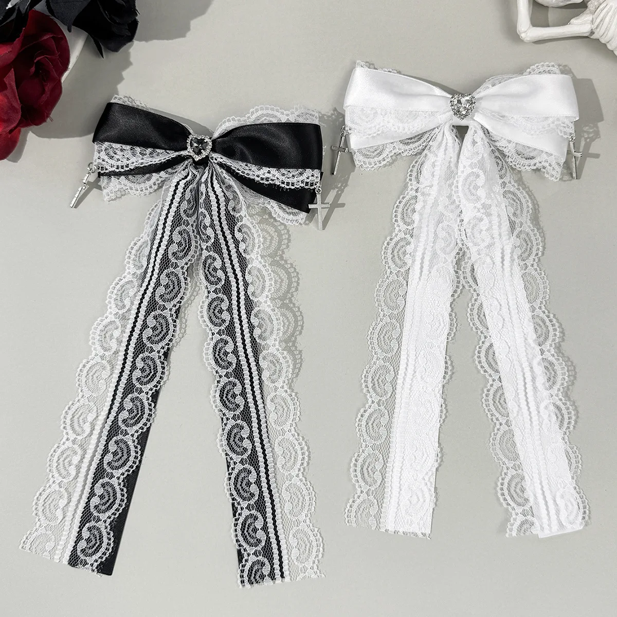 24pc-lace-embroidered-bow-hair-clips-55-inch-long-tassel-bow-side-accessories-for-girls-and-women-long-tails-hairgrips-bulk