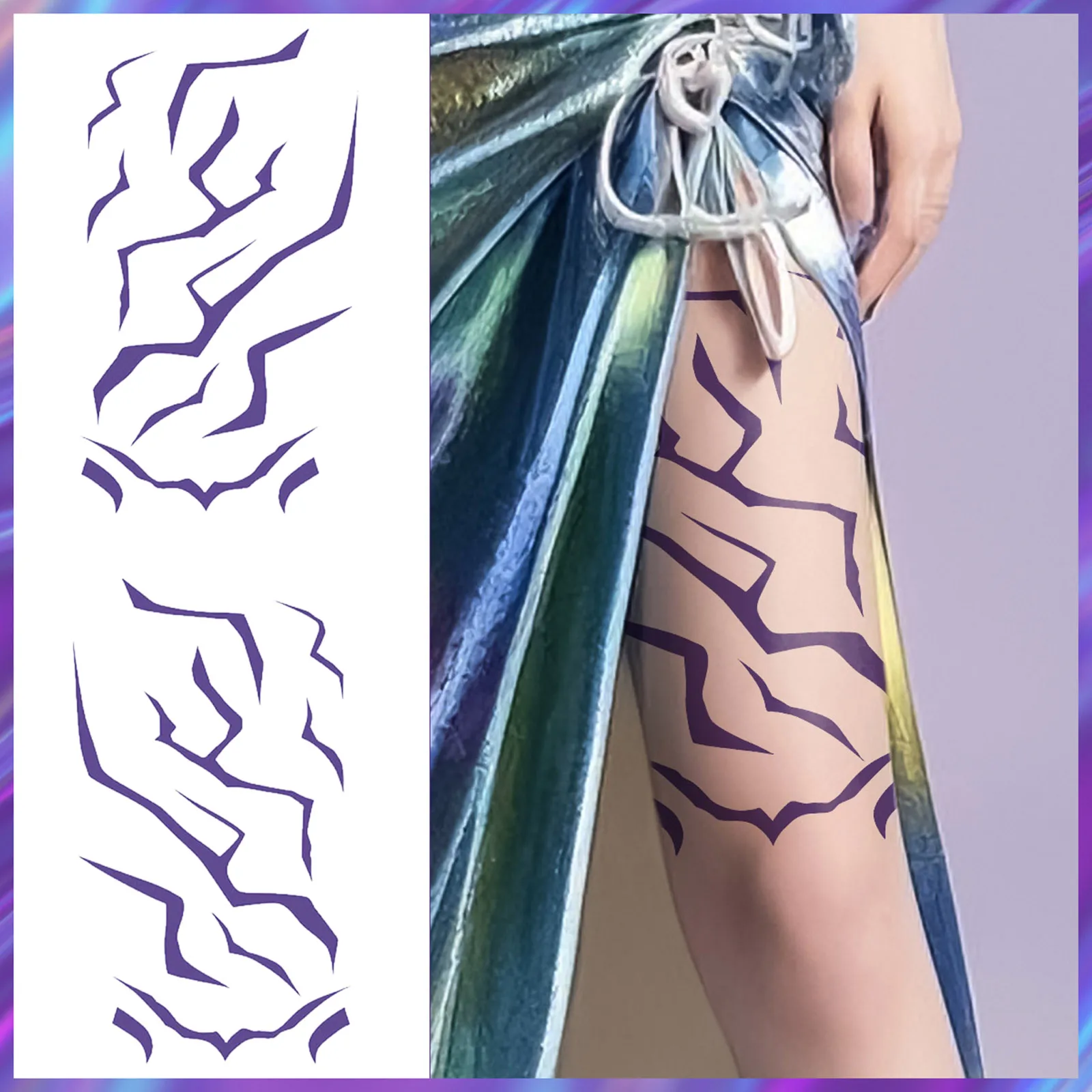 

Красочные временные татуировки-наклейки, набор для косплея, водонепроницаемые накладные наклейки для всего тела, костюм на Хэллоуин, реквизит для вечеринки