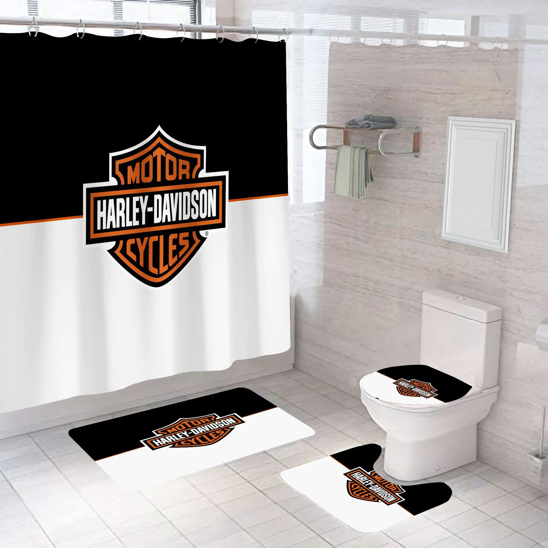For Harley Davidson Flag Tapestry Curtain Polyester Digital Printed Motorcycle Racing Anti-slip Carpet Decor Accessories view 3