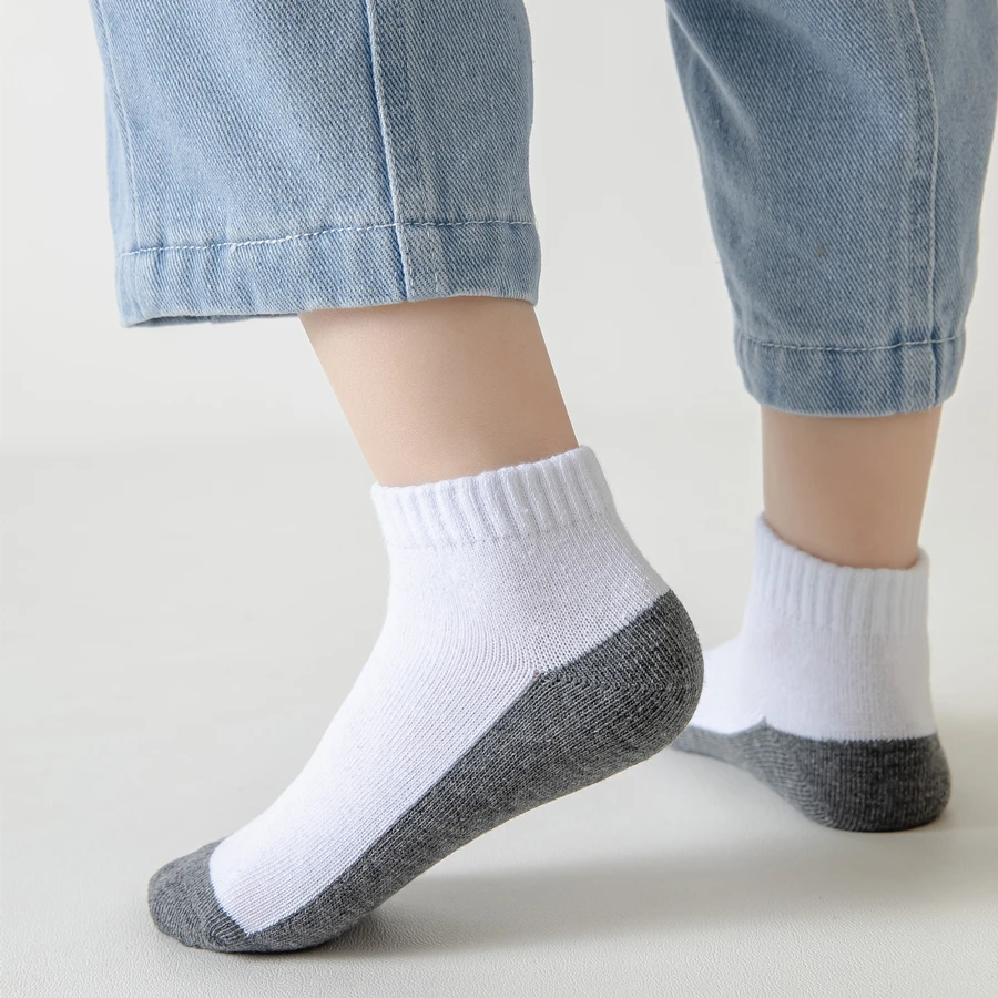 5 Paare/Los neue Sommer Kinder Socken Baumwolle Kinder Teen Mode schwarz weiß grau für 1-12 Jahre Student Baby Mädchen Jungen Socken