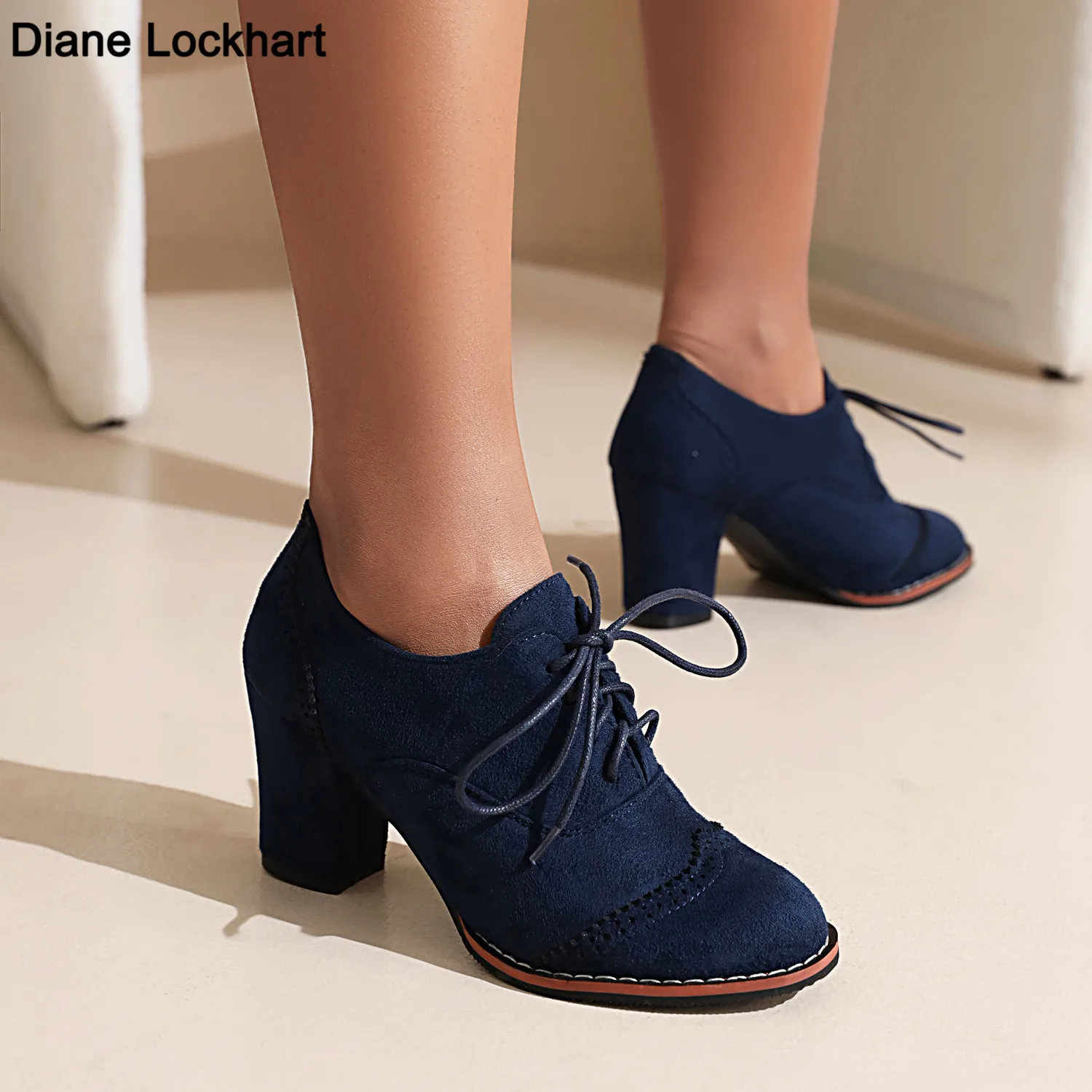 New Suede Square Heel Women Pumps Fashion Elegant High Quality Ladies Spring Autumn High Heels Office Shoes Work Shoes size33-43