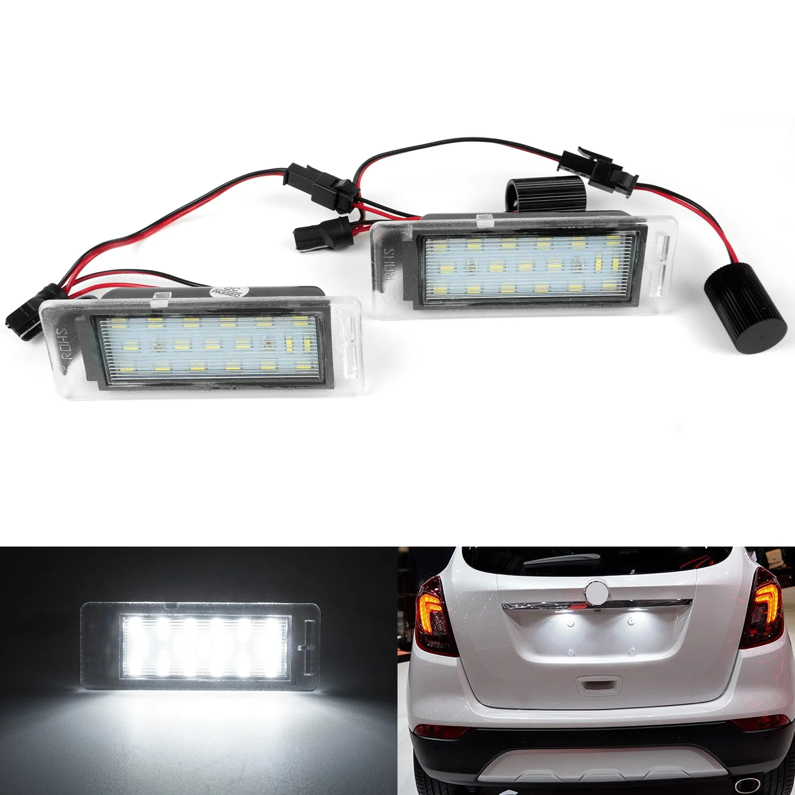 ANGRONG 2X LED License Number Plate Light For Vauxhall Opel VXR8 Mokka Insignia Sports Tourer Buick Cadillac Chevrolet GMC