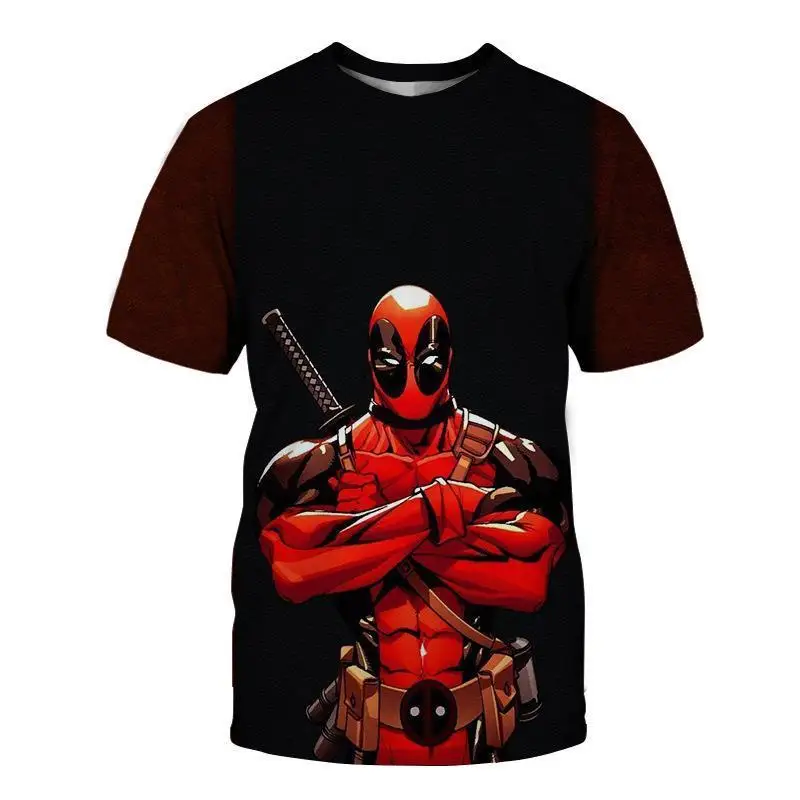 

2024 New Miniso Universe Boys and Girls Deadpool Anime 3D Printed Streetwear Personality T-Shirt Kid/Adult Casual Fashion Top
