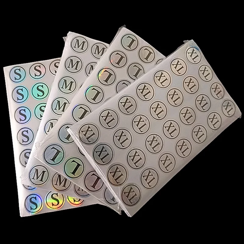 1960pcs Reflective Paper Stickers Labels For Clothing Size Adhesive Printed Tags DIY Decoration Supplies XS S M L XL XXL 24mm