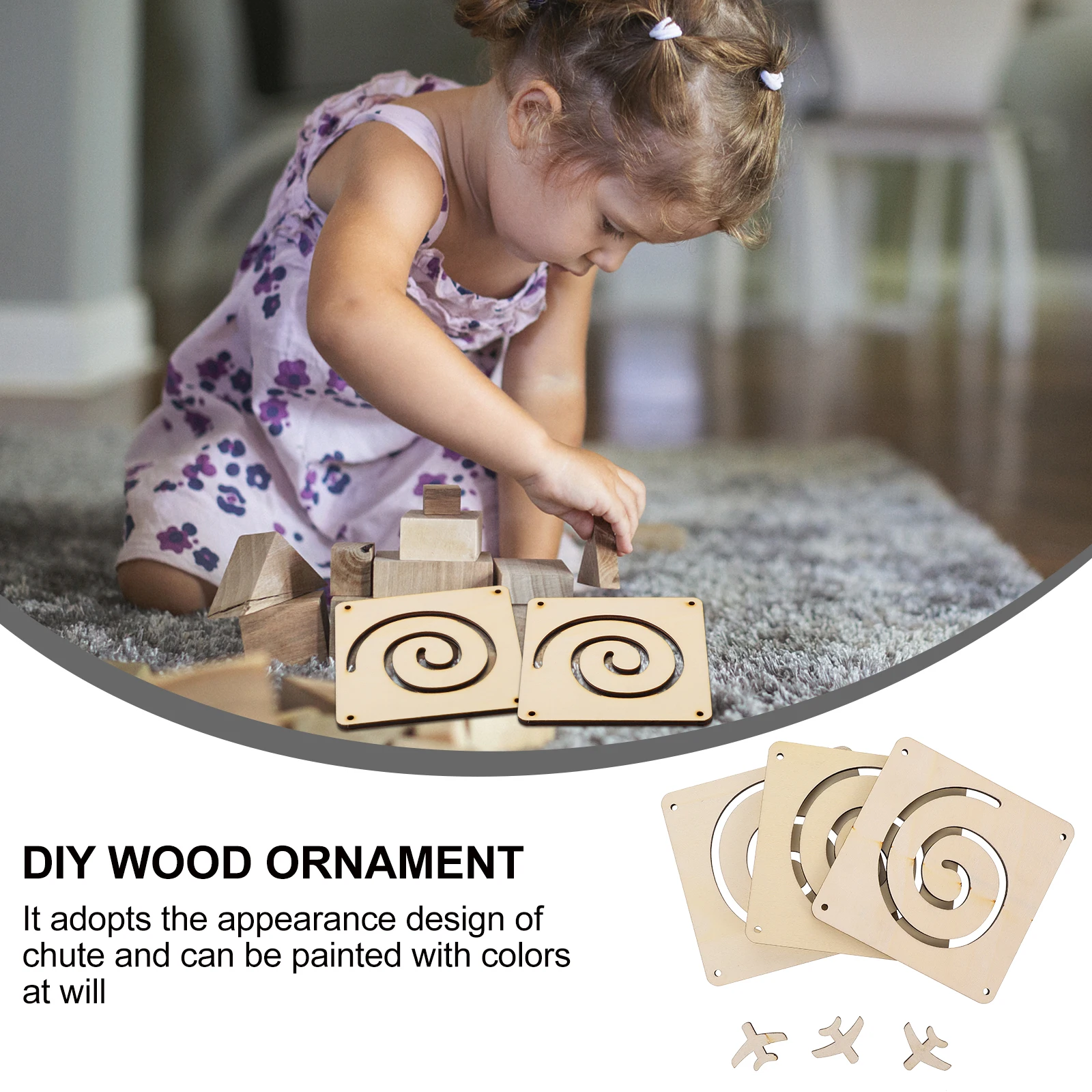 

3 set 3 Sets Unfinished Wood Slices Diy Graffiti Chip Blank Wooden Craft Decoration s Home Party Sturdy Wood Pendant Ornament