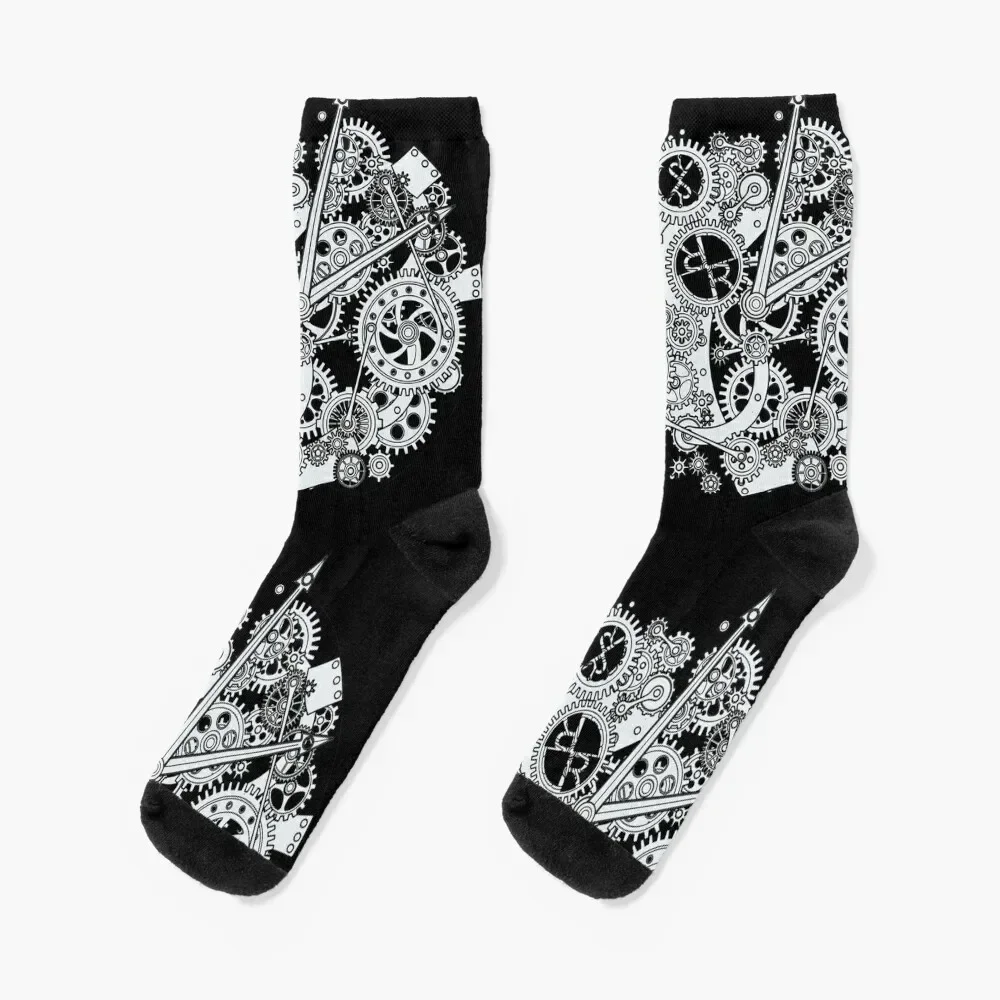 Time Waits For No One Clock Gears Socks funny gifts heated gifts funny sock Men's Socks Luxury Women's