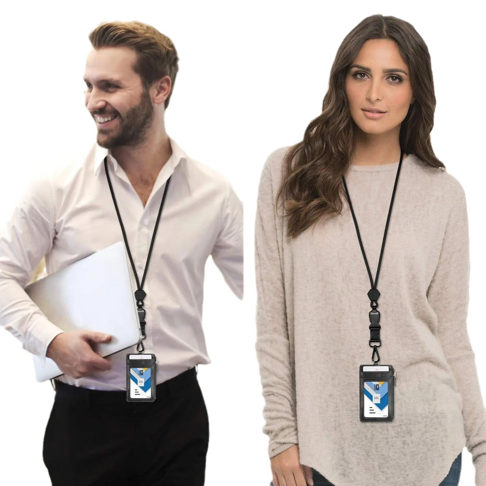 Adjustable Feminine Neck Hanging Strap Woman Separable Long Lanyard Safety Rope for ID Name Card Badge Holder Purple Key Chain