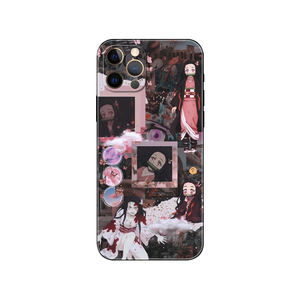 Nezuko ，phone case for iphone，14 se 6 6s 7 8 plus x 10 XR XS 11 12 13 mini pro MAX black tpu back cover