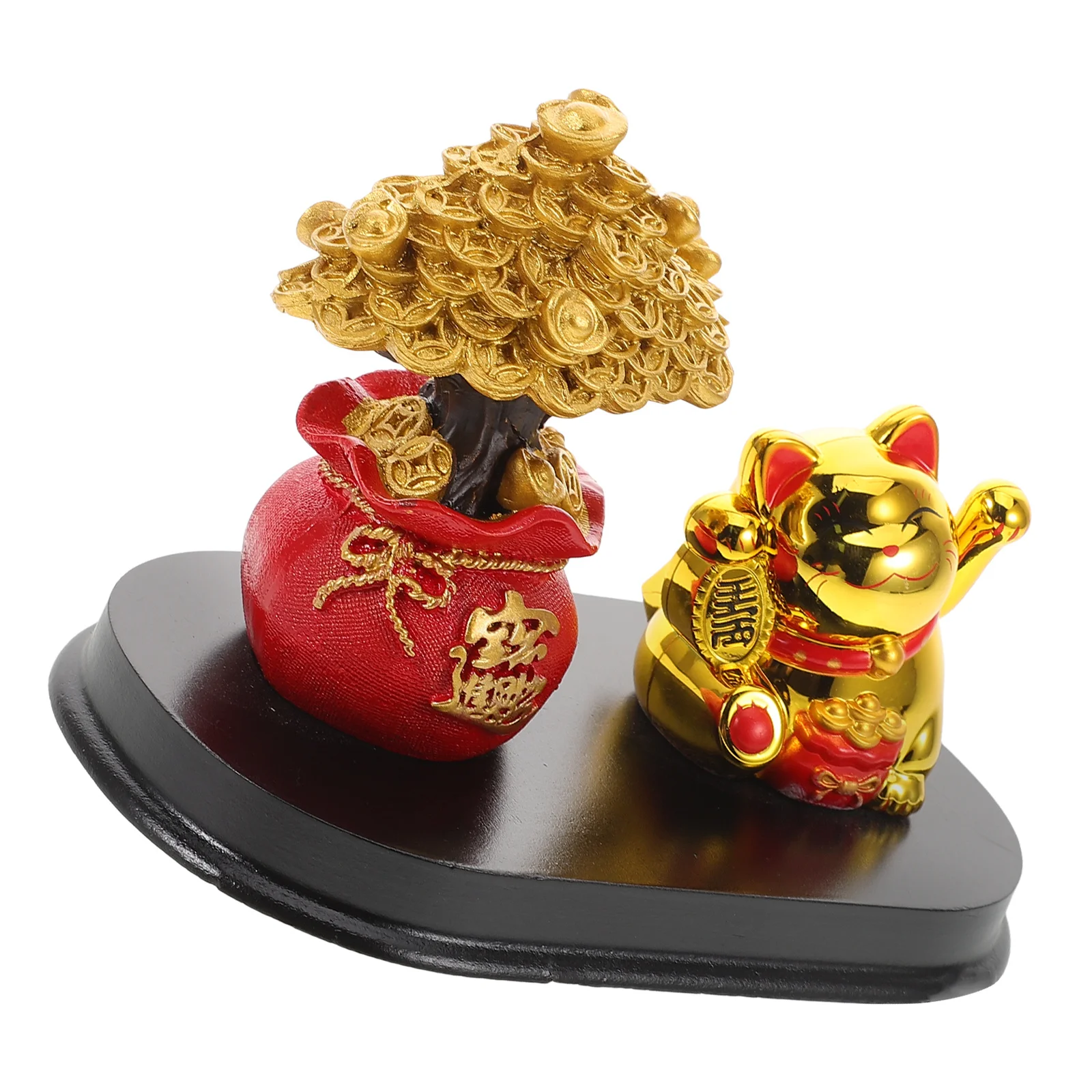 

Fortune Cat Money Tree Decorative Desktop Ornament for Home Office Car Interior Lucky Cat Statue Cute Figurines for Desk