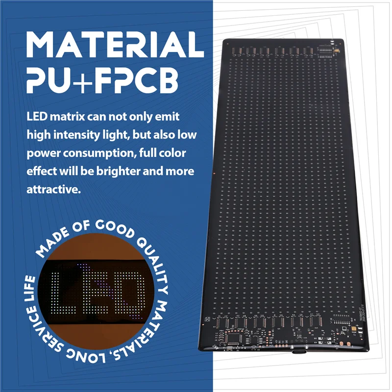 

USB Car Truck Display Screen 20*64 LED Matrix Pixel Panel Light Bluetooth App Car Sign Animation Programmable For Car