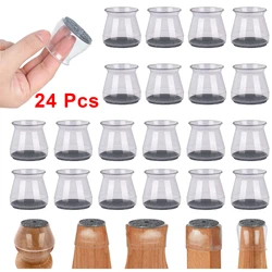 24Pcs Chair Leg Floor Protectors for Hardwood Floors Silicone Covers to Protect Wood Tile Floors Felt Pads Furniture Leg Caps