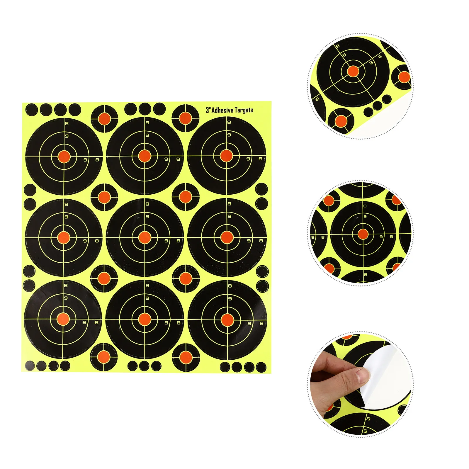 

9pcs Shooting Target Paper Clear Print Splashing Effect For Archery Training Self-Adhesive Aim Paper