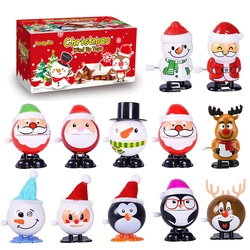 12Pcs Christmas Advent Calendar Toy Set Christmas Stocking Stuffers Wind Up Toys Jumping and Walking Toys Assortments Clockwor