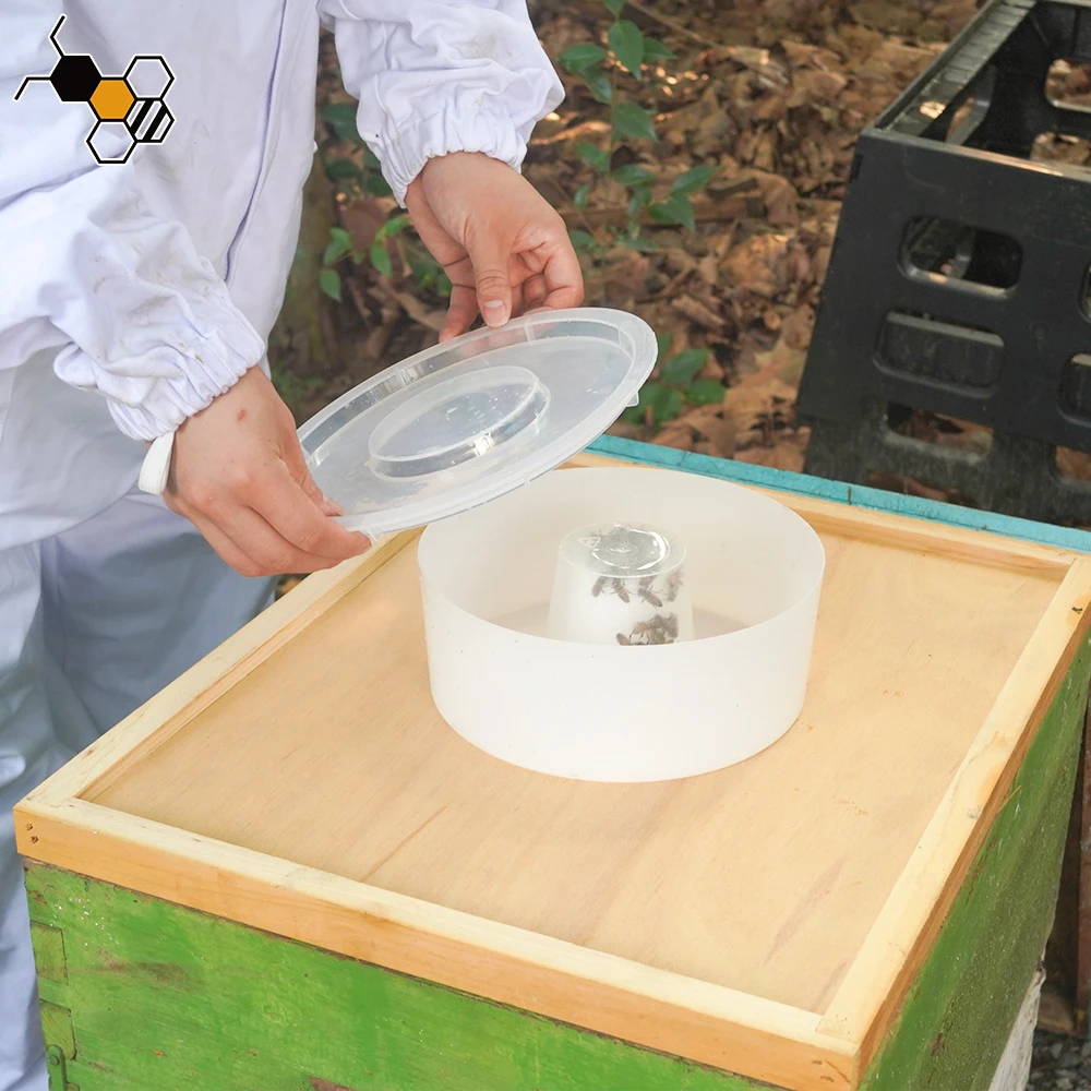 Beekeeping Hive Tools 2L Plastic Round Top Bee Feeder