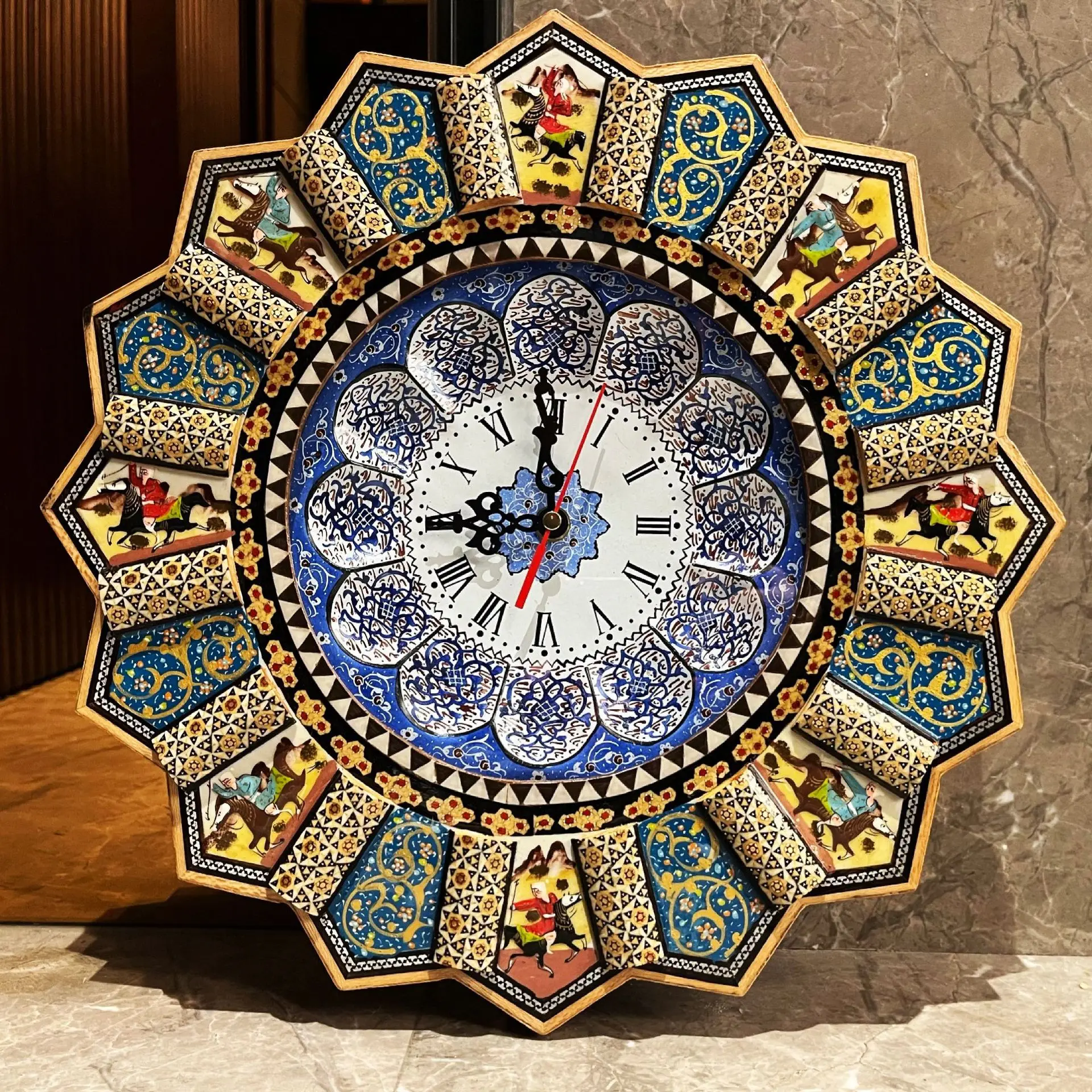 

Hand-painted Wall Clock Modern Design 3d Silent Vintage Clocks Wall Home Decor Living Room Luxury Antiques for Home Decoration