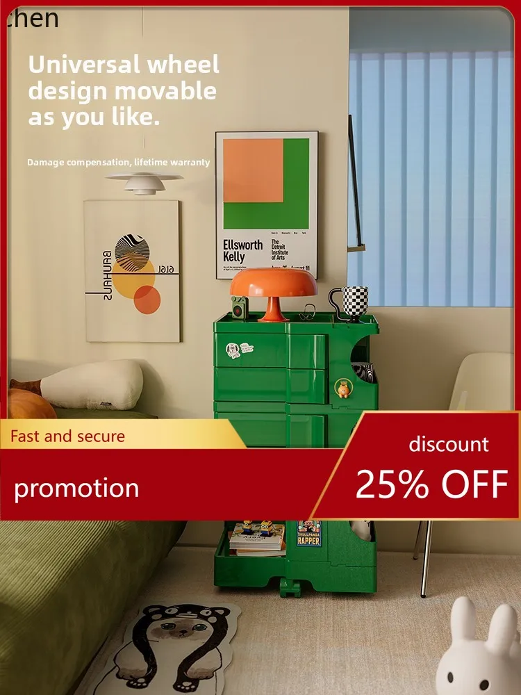 ZMLmobile trolley storage cabinet sofa side snack cabinet bedside table
