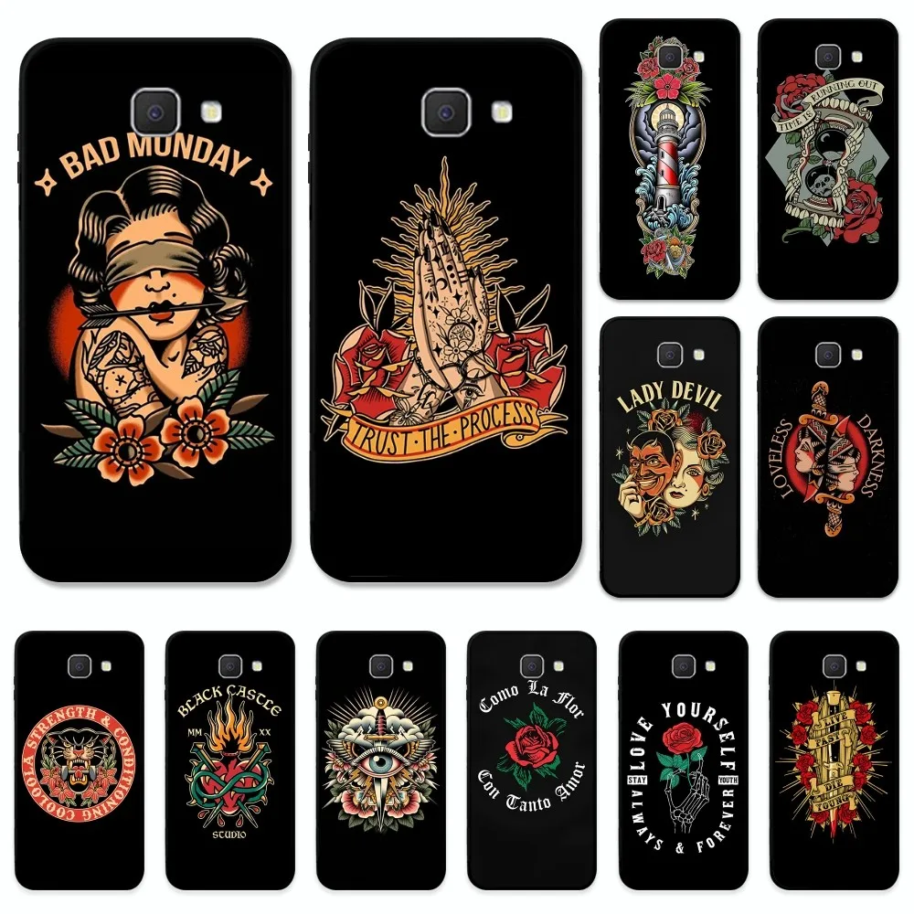 Cool Old School Tattoo Phone Case For Samsung J 7 Plus 7core J7 Neo J6 Plus Prime J6 J4 J5 Mobile Cover