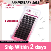 Fadvan Y Shape False Eyelash Extensions YY Fake Eye Lash Building Mesh Surround Cross Y Lashes Split Tips