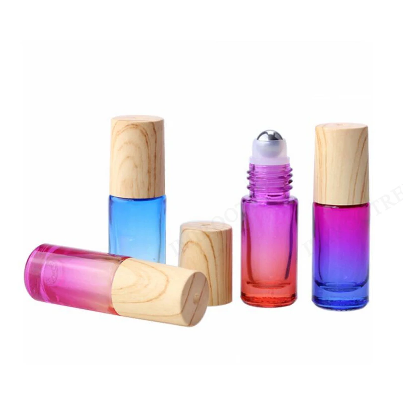 

12pcs 5ml Gradient Color Roll On Glass Bottle Essential Oil Vials Perfume Bottles Empty Refillable Bottles Aromatherapy